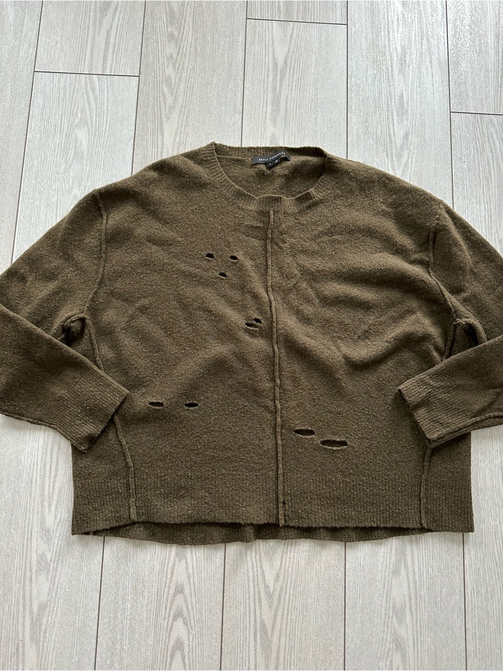 Skull Cashmere Olive Crewneck Sweater